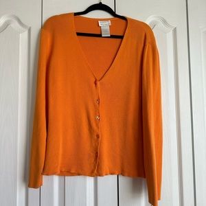 Vintage Designer Originals Orange heavy knit cardigan size medium